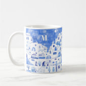 Santorini Griekenland Monogram Waterverf Koffiemok (Links)