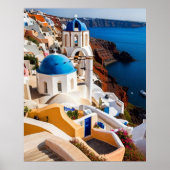 Santorini Griekenland: mooie zeeen Poster (Voorkant)