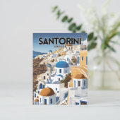 Santorini Griekenland nostalgisch Briefkaart (Staand voorkant)