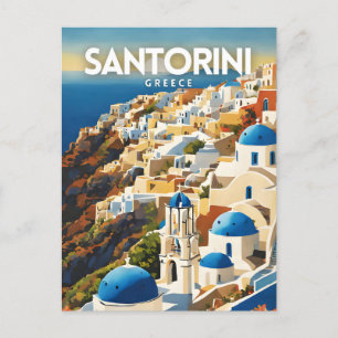 Santorini Griekenland Nostalgische reiskunst Briefkaart
