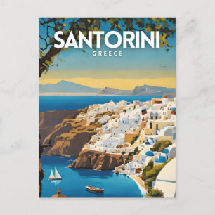 Santorini Griekenland Nostalgische reizen Briefkaart