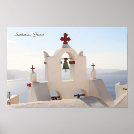 Santorini, Griekenland, Oia, kerk, fotografie Poster