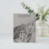 Santorini Griekenland Potlood Schets Feestdagenkaart (Staand voorkant)
