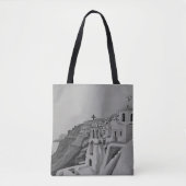 Santorini Griekenland Potlood Schets Tote Bag (Voorkant)