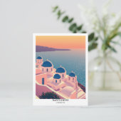 Santorini, Griekenland Reis Retro Briefkaart (Staand voorkant)