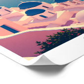 Santorini, Griekenland Reis Retro Poster (Hoek)