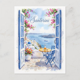 Santorini Griekenland Reis uit het verleden Feestdagenkaart