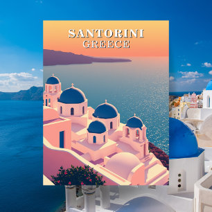 Santorini Griekenland Reisansichtkaart Briefkaart
