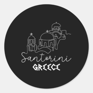 Santorini Griekenland Reisbestemming Zomer Familie Ronde Sticker