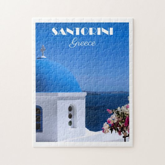 Santorini, Griekenland reisposter, Legpuzzel (Verticaal)