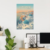 Santorini Griekenland Reisposter Poster (Thuiskantoor)