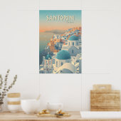 Santorini Griekenland Reisposter Poster (Keuken)