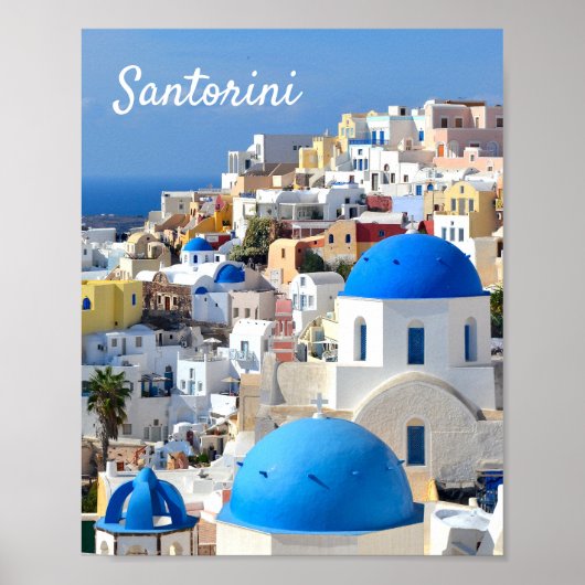 Santorini, Griekenland - Reisposter Poster (Voorkant)