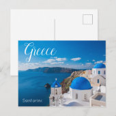 Santorini Griekenland Reizen Briefkaart (Voorkant / Achterkant)