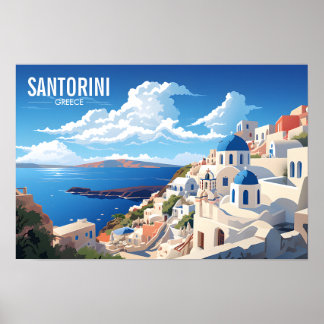 Santorini Griekenland Reizen | Grieks eiland | Poster