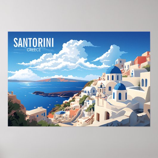 Santorini Griekenland Reizen | Grieks eiland | Poster (Voorkant)