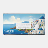 Santorini Griekenland Reizen Poster Desk Mat (Keyboard & Muis)