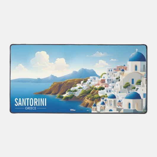 Santorini Griekenland Reizen Poster Desk Mat (Voorkant)