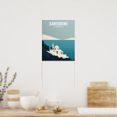 Santorini Griekenland Retro Minimalist Poster (Keuken)