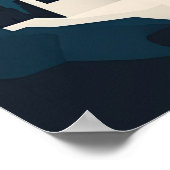 Santorini Griekenland Retro Minimalist Poster (Hoek)