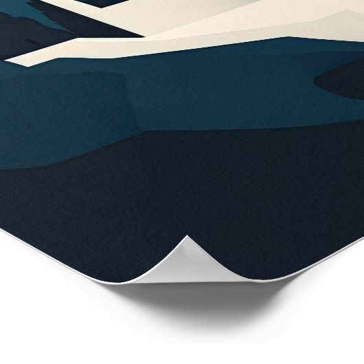 Santorini Griekenland Retro Minimalist Poster (Hoek)