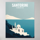 Santorini Griekenland Retro Minimalist Poster (Voorkant)