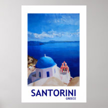 Santorini Griekenland - Retro Style Poster II