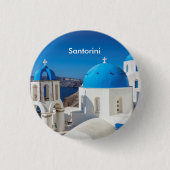 Santorini Griekenland Ronde Button 3,2 Cm (Voorkant)