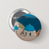 Santorini Griekenland Ronde Button 5,7 Cm (Voorkant /achterkant)