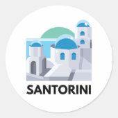 Santorini Griekenland Ronde Sticker (Voorkant)