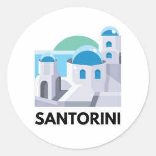  Santorini Griekenland Ronde Sticker