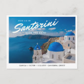 Santorini Griekenland Save the Date Briefkaart (Voorkant)