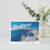 Santorini Griekenland Save the Date Briefkaart (Staand voorkant)
