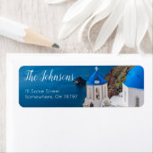 Santorini Griekenland Schilderachtig Adresetikette Etiket (Insitu)