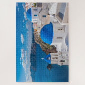Santorini Griekenland Schilderachtig kerk Jigzaag Legpuzzel (Verticaal)