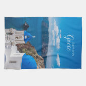 Santorini Griekenland Schilderachtig keukenhanddoe Theedoek (Horizontaal)