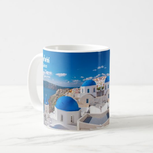 Santorini Griekenland Schilderachtig Koffie Mok Gi (Voorkant links)