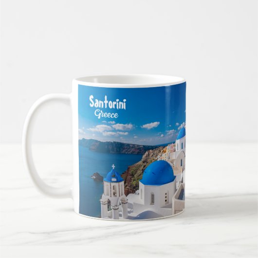 Santorini Griekenland Schilderachtig Koffie Mok Gi (Links)