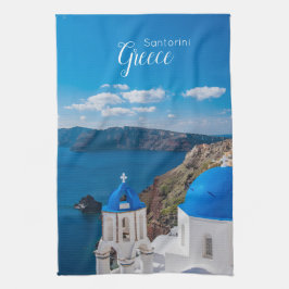 Santorini Griekenland Schilderachtige Griekse Thee Theedoek