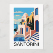 Santorini Griekenland Schilderij Briefkaart (Voorkant)