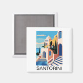 Santorini Griekenland Schilderij Magneet (Voorkant / Achterkant)