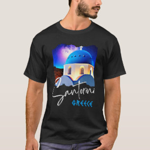 Santorini Griekenland schildert reissouvenir voor T-shirt