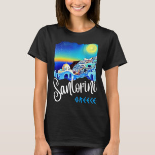 Santorini Griekenland schildert reissouvenir voor T-shirt