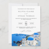 Santorini Griekenland Skyline Destination Wedding Kaart (Voorkant)