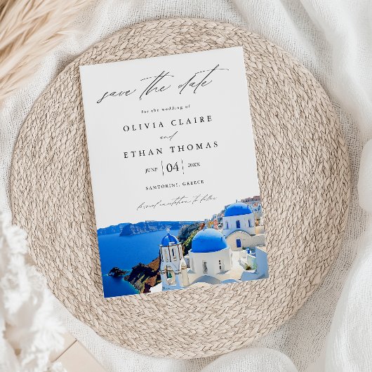 Santorini Griekenland Skyline Destination Wedding Save The Date