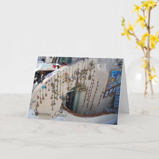 Santorini, Griekenland - Souvenirs - kaart (Gele Bloem)