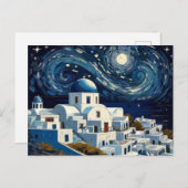 Santorini, Griekenland Sterrennacht - Grieks eilan Feestdagenkaart (Voorkant / Achterkant)