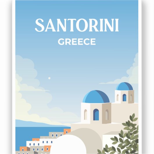 Santorini Griekenland Sticker (Voorkant)