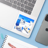 Santorini Griekenland Sticker (Laptop met iPhone)