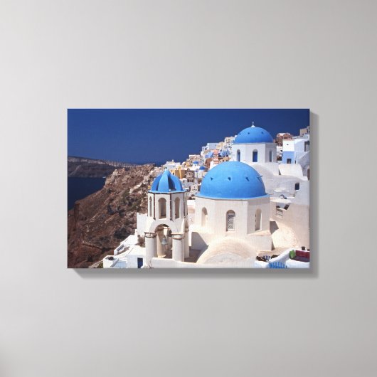 Santorini Griekenland Stretched Canvas Print (Voorkant)